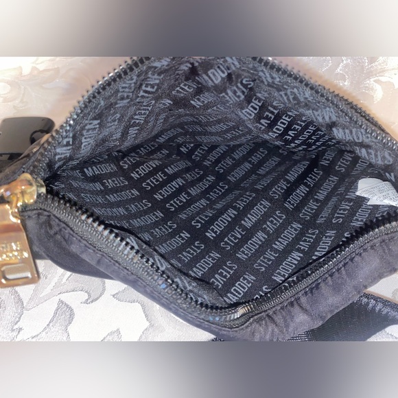 Steve Madden Black Quilted Fanny Pack, 9x6.5, - Picture 9 of 10